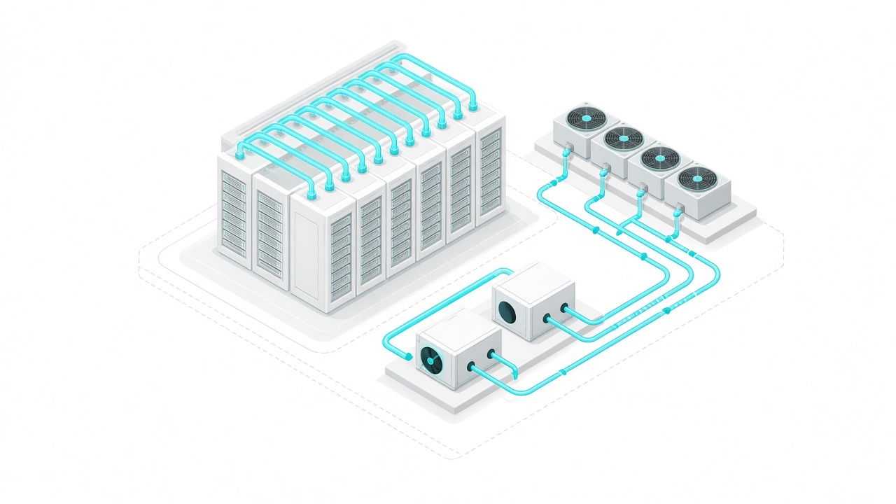 Liquid cooling loop concept for a high-density data hall